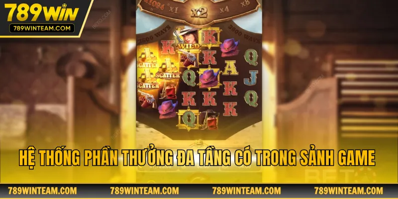 Hệ thống phần thưởng đa tầng có trong sảnh game